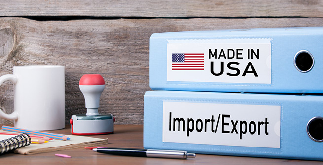 Ordner für Import und Export, made in USA