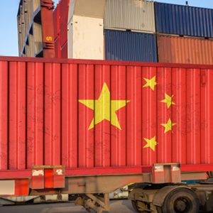 Container mit Flagge China