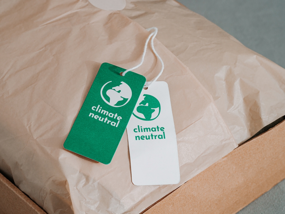 Klimaneutrales Label auf versendeter Ware