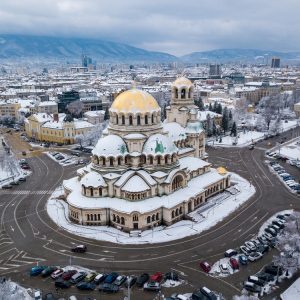 Winterliche Alexander-Newski-Kathedrale in Sofia
