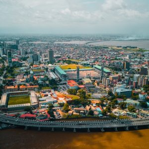 Luftansicht von Lagos Island in Nigeria