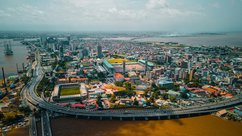 Luftansicht von Lagos Island in Nigeria