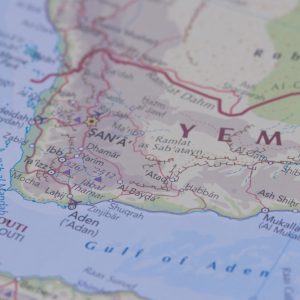 Landkarte vom Roten Meer und dem Jemen