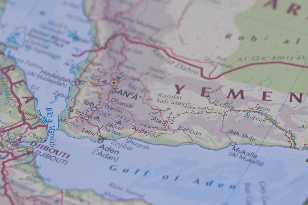 Landkarte vom Roten Meer und dem Jemen